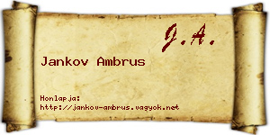 Jankov Ambrus névjegykártya