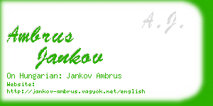 ambrus jankov business card